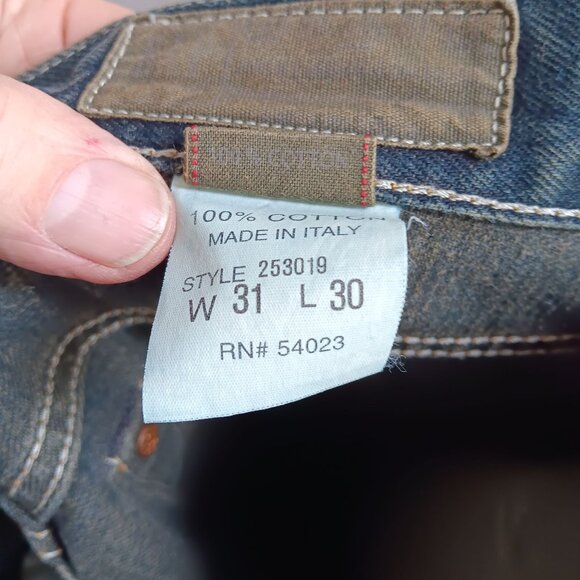 Vtg 90s 31x30 Men's Gap 1969 Buttonfly Selvedge Dark Wash Denim Jeans In Italy - Picture 7 of 7